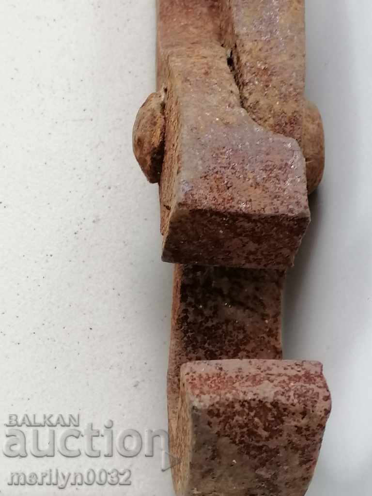 Clești de fierărie vechi, profilate, din fier forjat, unealtă - 7