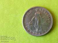 10 Centavos 1945 ''D'' Philippines / USA Silver