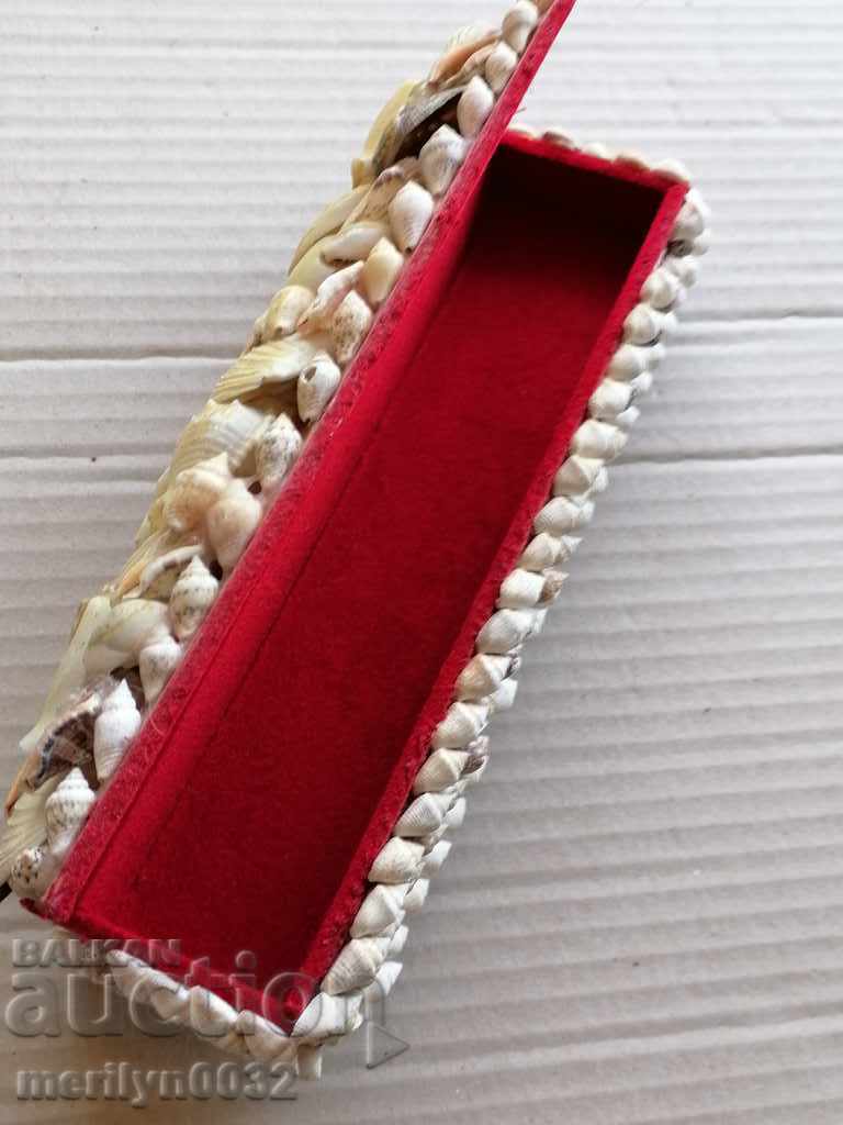 Cutie veche de bijuterii cu decorațiuni marine, cufăr - 6 Cutie veche de bijuterii cu decorațiuni marine, cufăr - 6