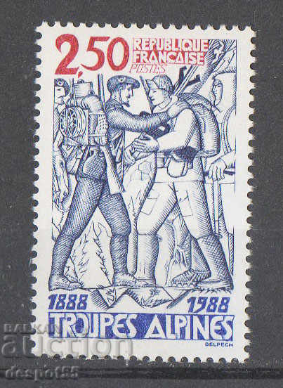 1988. France. 100th anniversary of the Alpine troops.