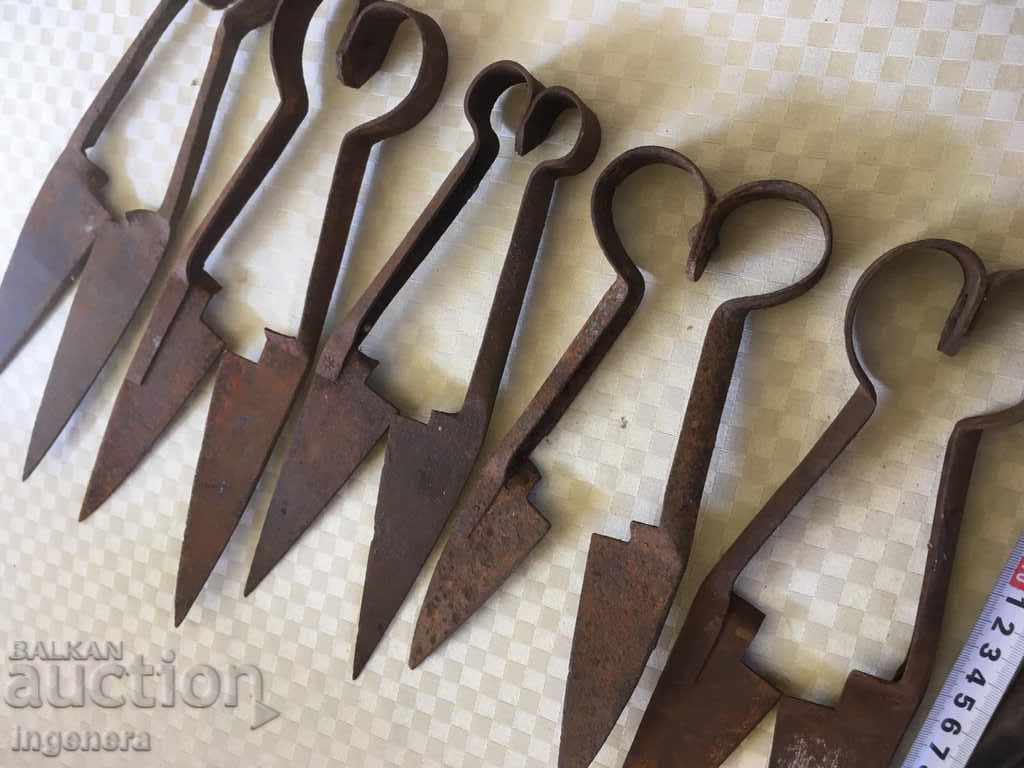 SCISSORS OLD FORGED SHEEP CUTTING TOOL-6 PCS - 7 SCISSORS OLD FORGED SHEEP CUTTING TOOL-6 PCS - 7