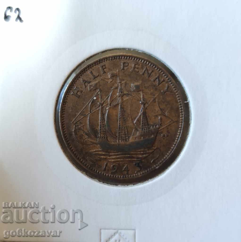 Marea Britanie 1/2 penny 1943