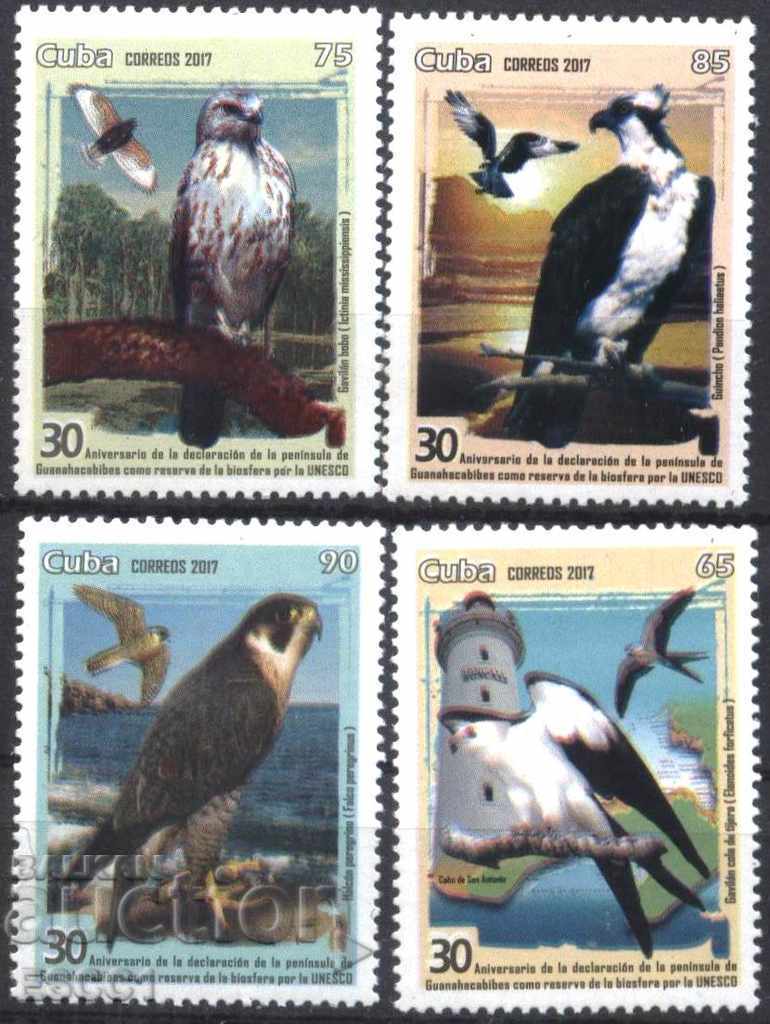 Чисти марки Фауна Хищни Птици 2017 от Куба