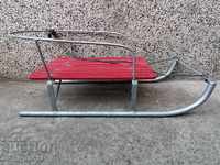 Old baby sled, toy, wrought iron wood
