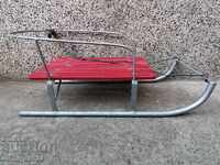 Sanie veche de copii, jucărie, fier forjat, lemn