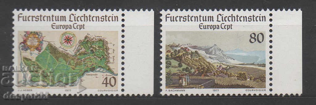 1977. Λιχτενστάιν. Ευρώπη - Χάρτης και τοπίο.