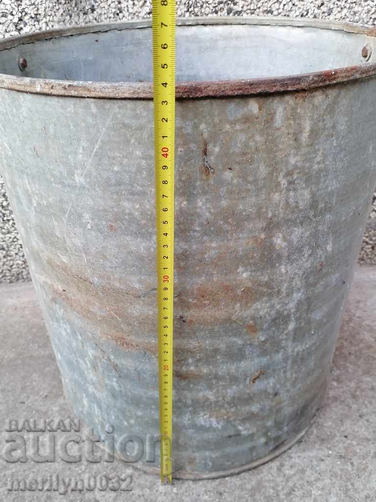Auction Old metal rubber bucket, canister 50 liters Auction Old metal rubber bucket, canister 50 liters