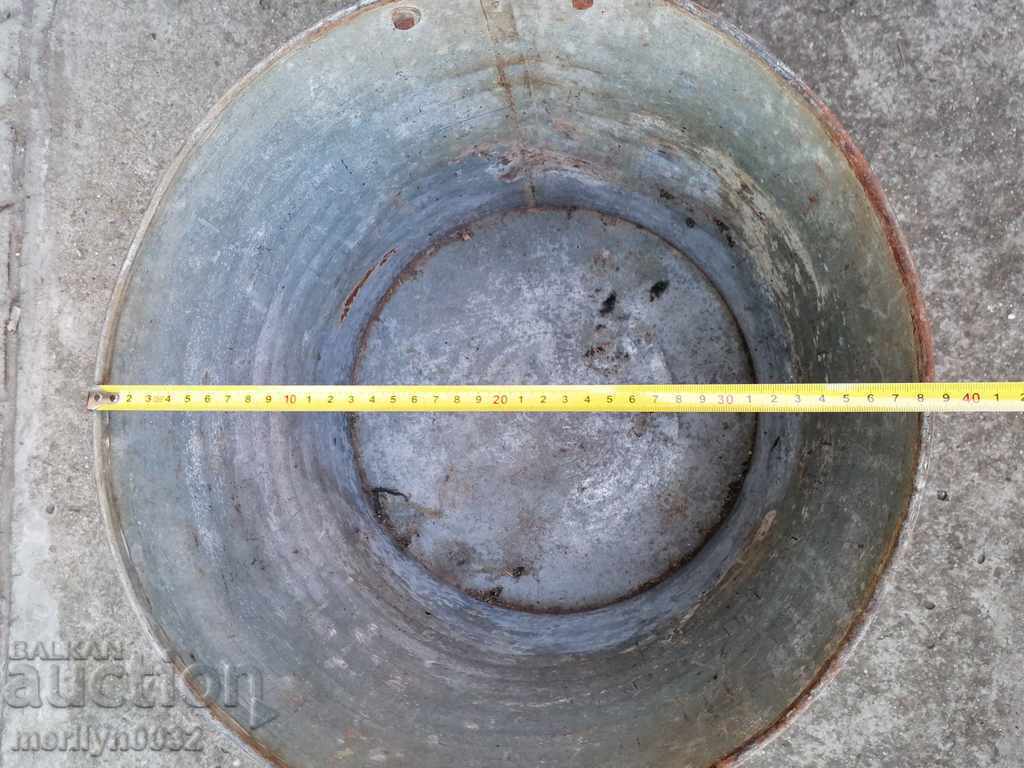Old metal rubber bucket, canister 50 liters - 6 Old metal rubber bucket, canister 50 liters - 6