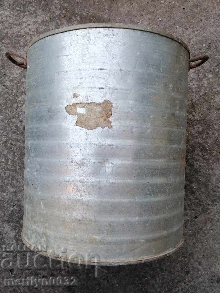 Old metal rubber bucket, canister 50 liters - 7 Old metal rubber bucket, canister 50 liters - 7