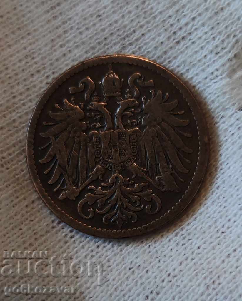 Austria 2 Heller 1899 K # 9 with price 3.40 BGN | € 1.74
