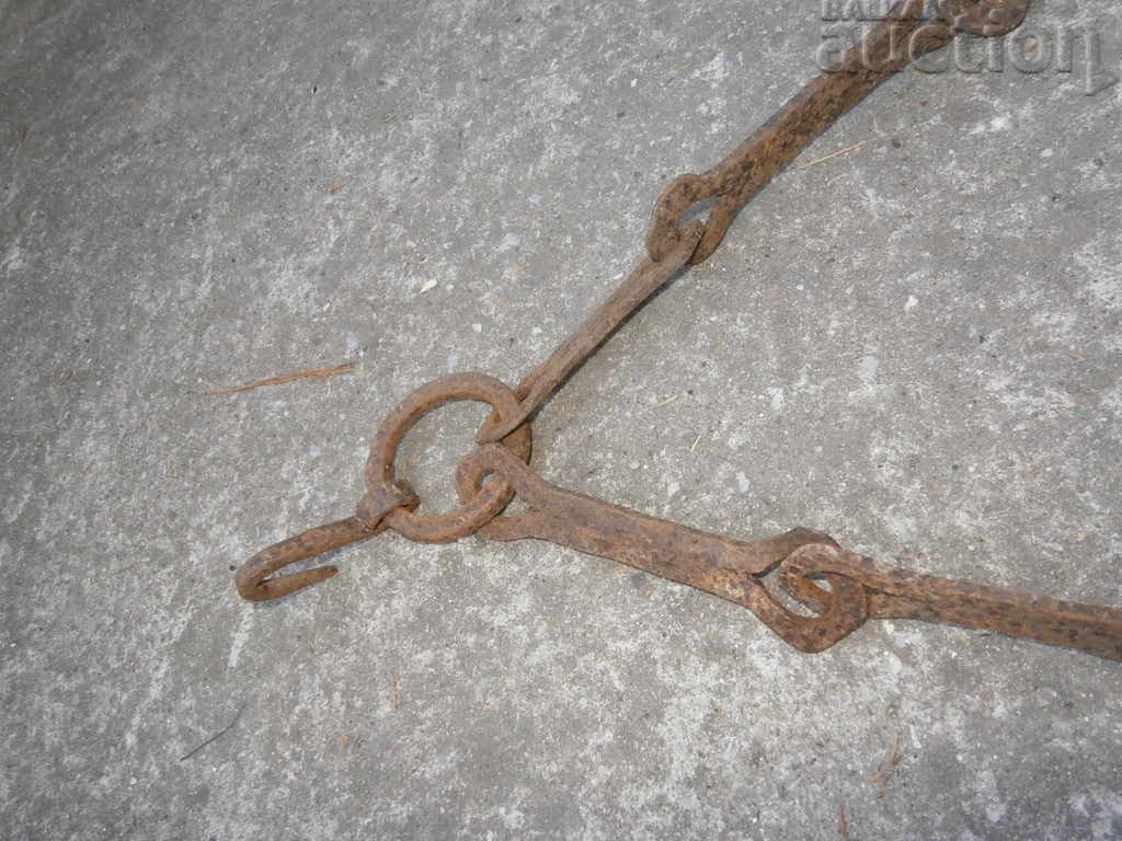 Delivery of Old wrought chain with hook, hook for hearth hooks chain Delivery of Old wrought chain with hook, hook for hearth hooks chain