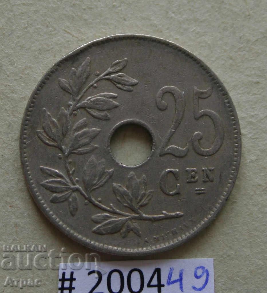 25 centima 1929 Belgia - legendă olandeză