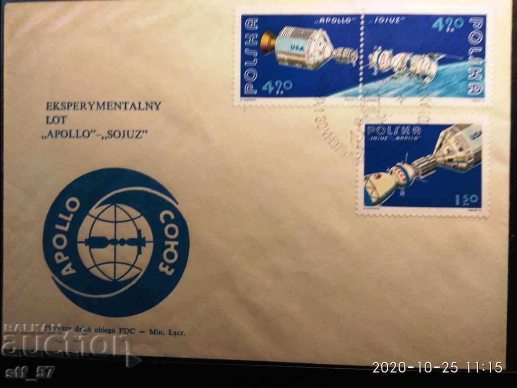 First day envelope Space Apollo-Union Poland 1975 Mi 2386-88 with price 1.65 BGN | € 0.84 First day envelope Space Apollo-Union Poland 1975 Mi 2386-88 with price 1.65 BGN | € 0.84