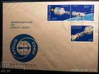 First day envelope Space Apollo-Union Poland 1975 Mi 2386-88