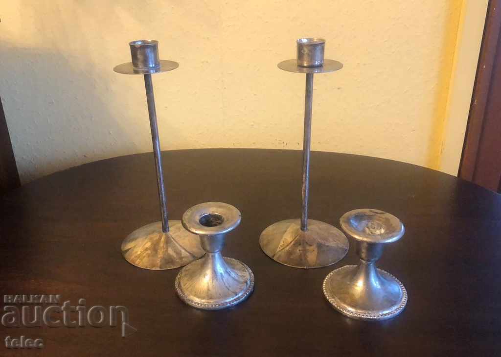 Candlesticks silver-plated two sets