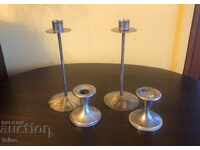 Candlesticks silver-plated two sets