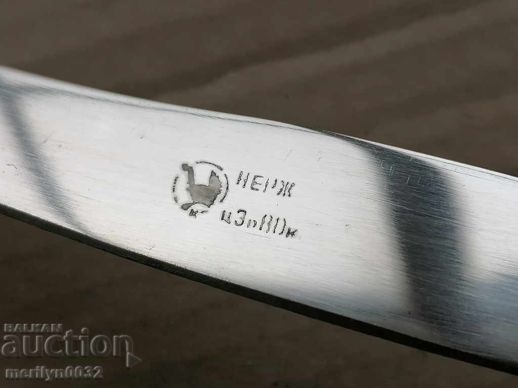 6 pieces of knives thickly silver-plated unused USSR spoon - 5 6 pieces of knives thickly silver-plated unused USSR spoon - 5