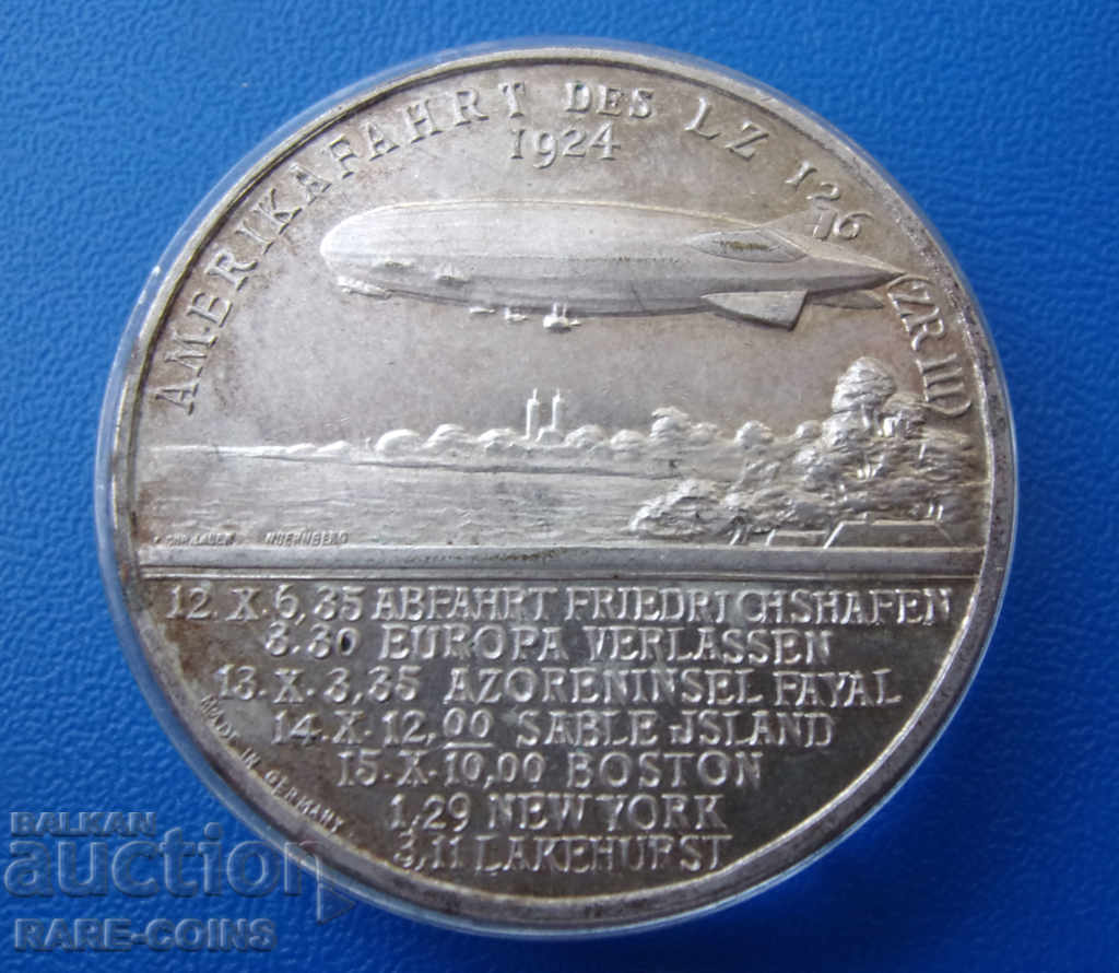 USA Medal 1924 Zeppelin 14.2 g. 33mm.