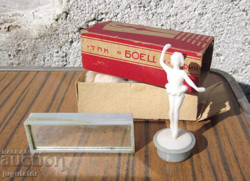 old Bulgarian toy doll dancing ballerina with box
