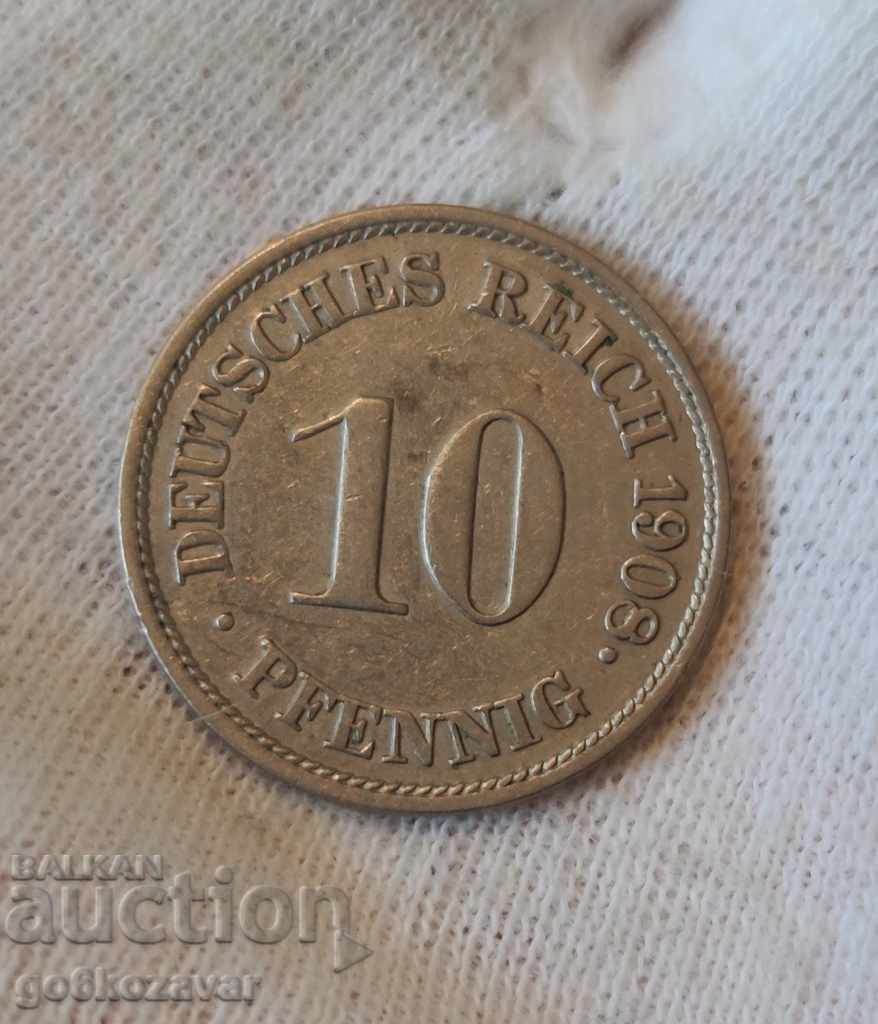 Γερμανία 10 Pfennig 1908 j K # 55
