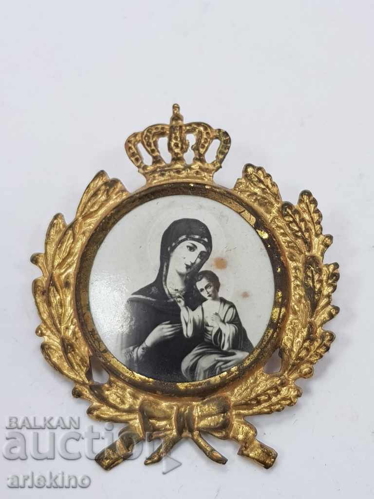 Българска царска брошка с Дева Мария и Исус Христос