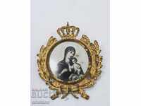 Broșă regală bulgară cu Fecioara Maria și Iisus Hristos