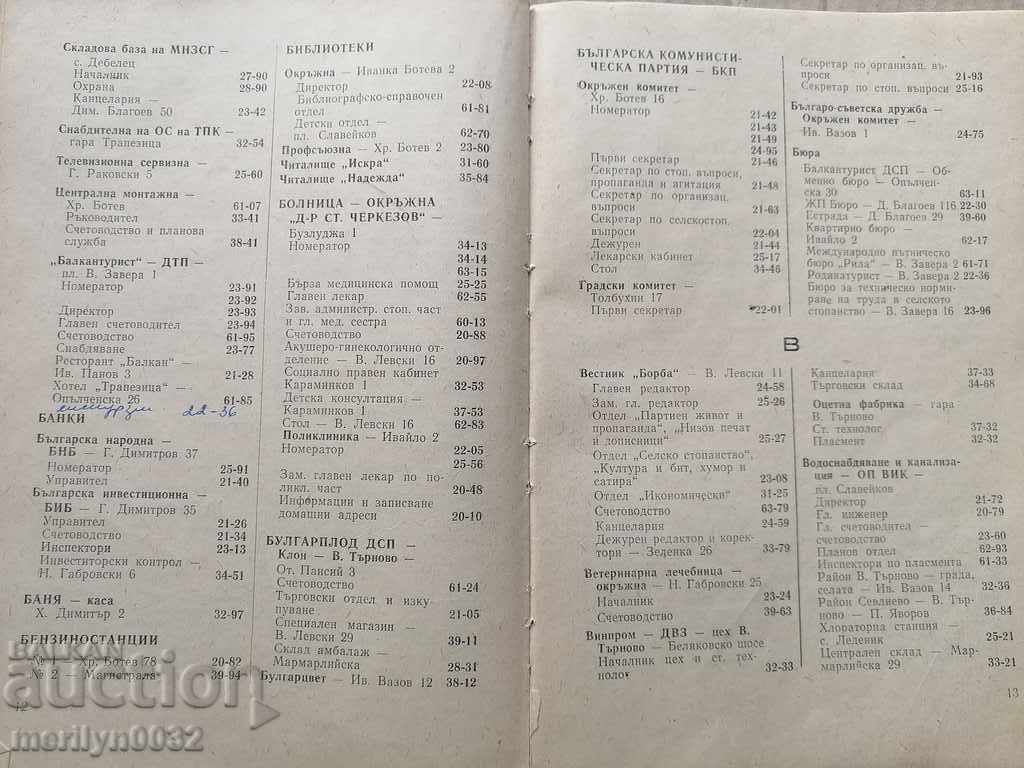 Phonebook Tarnovo Gorna Oryahovitsa book 1966 - 5