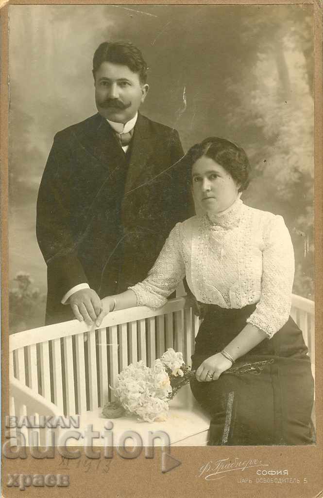 СТАРА ФОТОГРАФИЯ - КАРТОН - Ф.ГРАБНЕР – СОФИЯ - 1581
