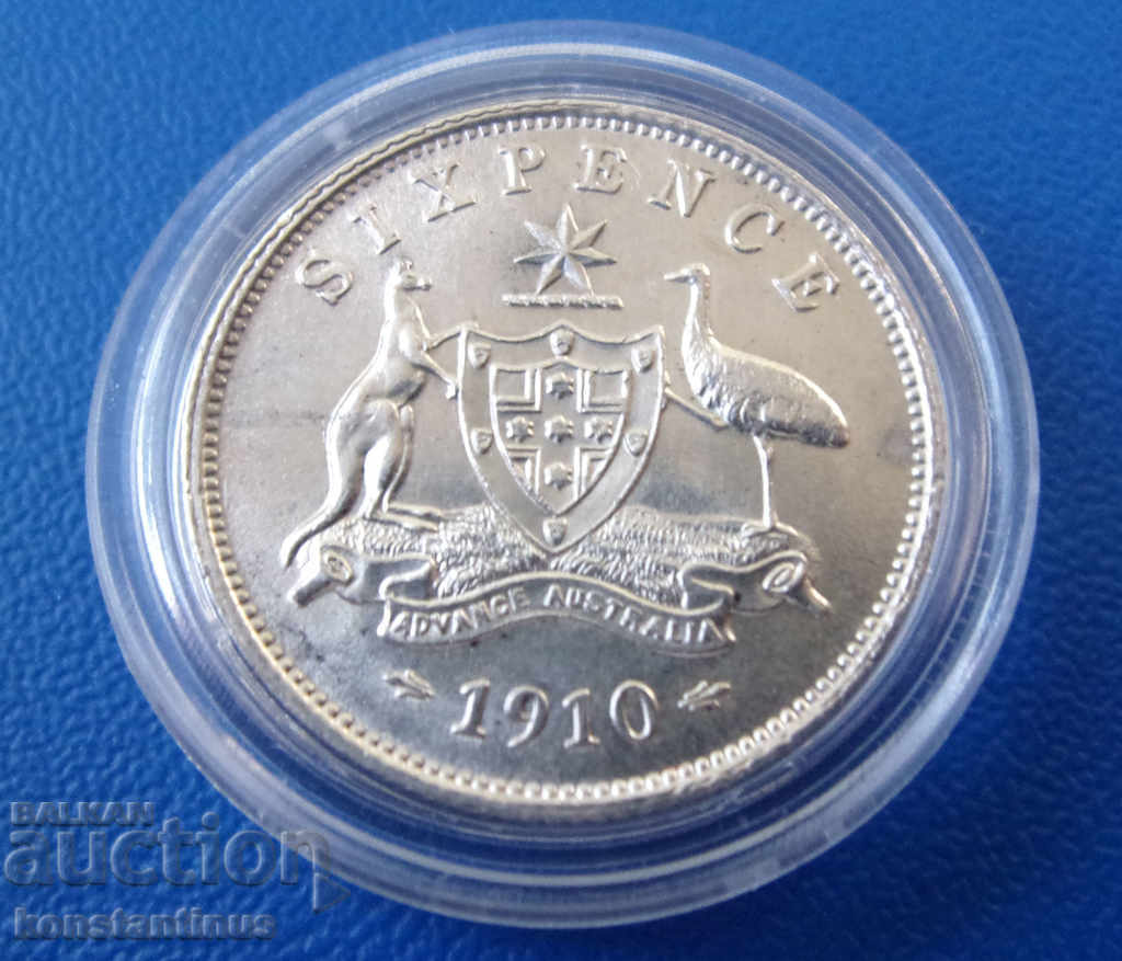 Αυστραλία 6 Penny 1910 UNC Rare