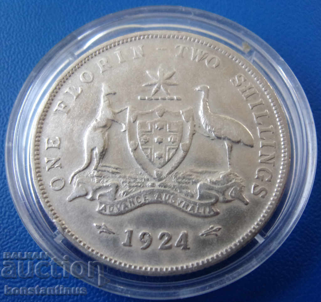 Australia 1 Florin 1924 Rare