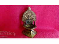 Старо метално бронзово Кандило Будизъм Религия Вяра