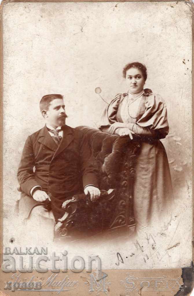OLD PHOTOGRAPH - CARDBOARD - ISIDOR MADZHAR - SOFIA - 2803 OLD PHOTOGRAPH - CARDBOARD - ISIDOR MADZHAR - SOFIA - 2803