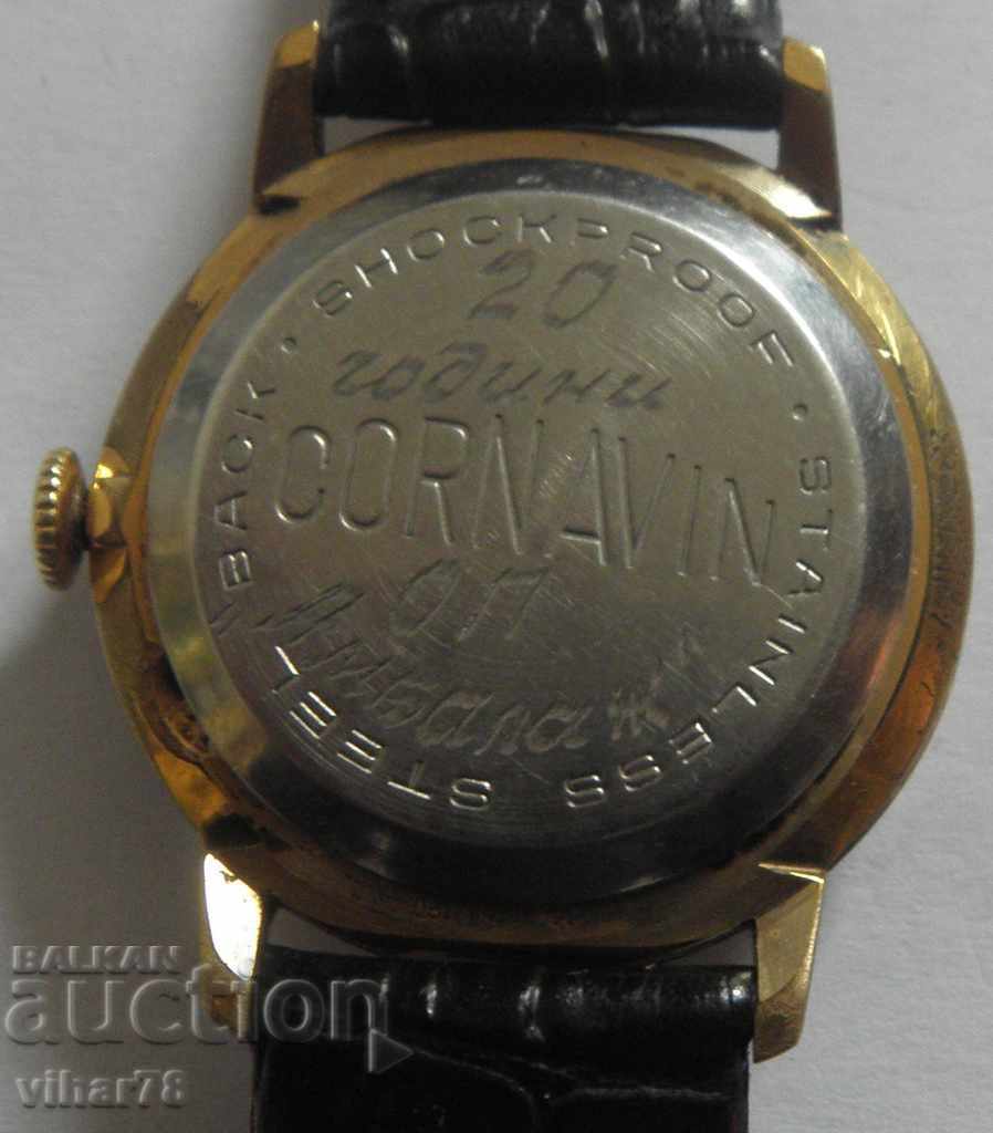 RARE MEN'S Wristwatch CORNAVIN-22 KARATA GOLD COVERED - 5 RARE MEN'S Wristwatch CORNAVIN-22 KARATA GOLD COVERED - 5