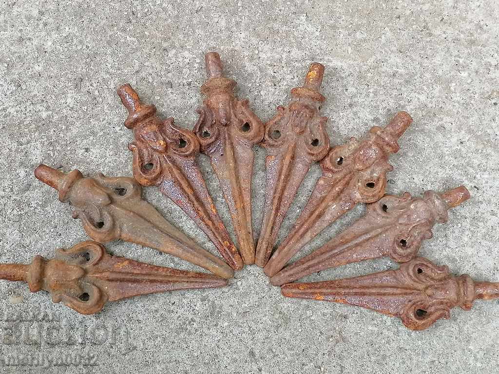 Auction  Stylized lilies figured cast iron figure of metal