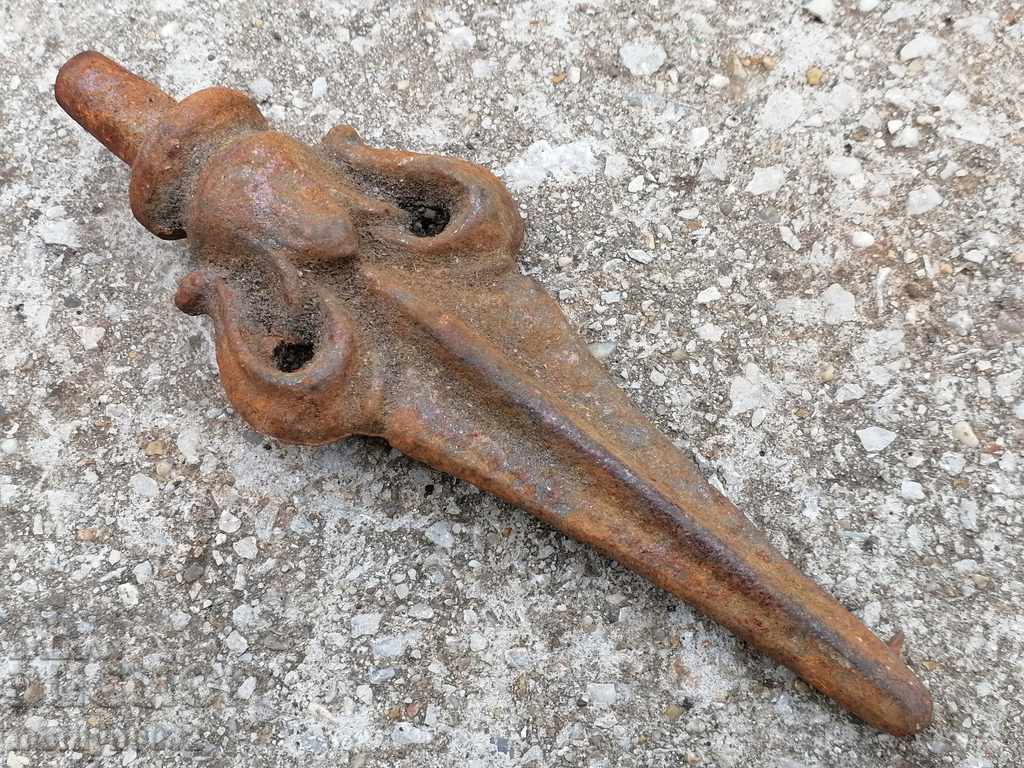 Stylized lilies figured cast iron figure of metal - 5