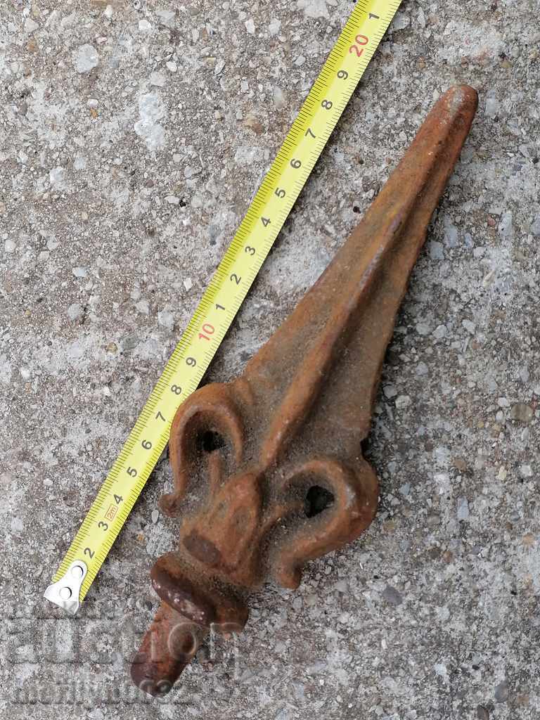 Stylized lilies figured cast iron figure of metal - 6