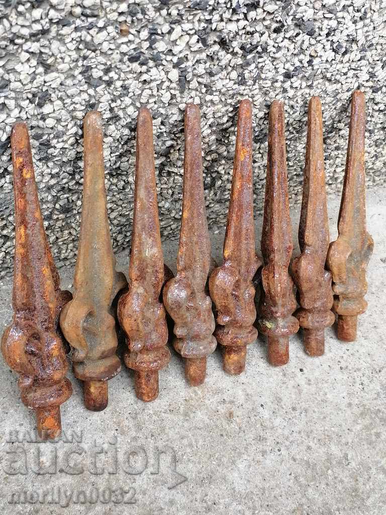 Stylized lilies figured cast iron figure of metal - 7