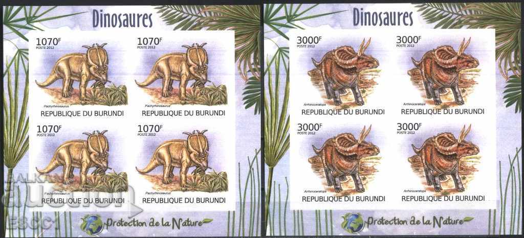 Pure blocks unperforated Fauna Dinosaurs 2012 from Burundi with price 90.00 BGN | € 46.02 Pure blocks unperforated Fauna Dinosaurs 2012 from Burundi with price 90.00 BGN | € 46.02