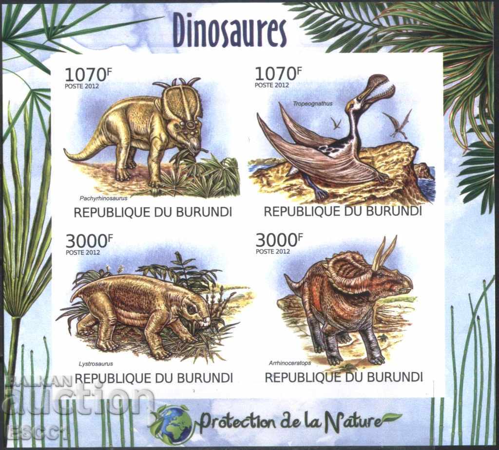 Чист  блок  неперфориран  Фауна Динозаври 2012  от Бурунди