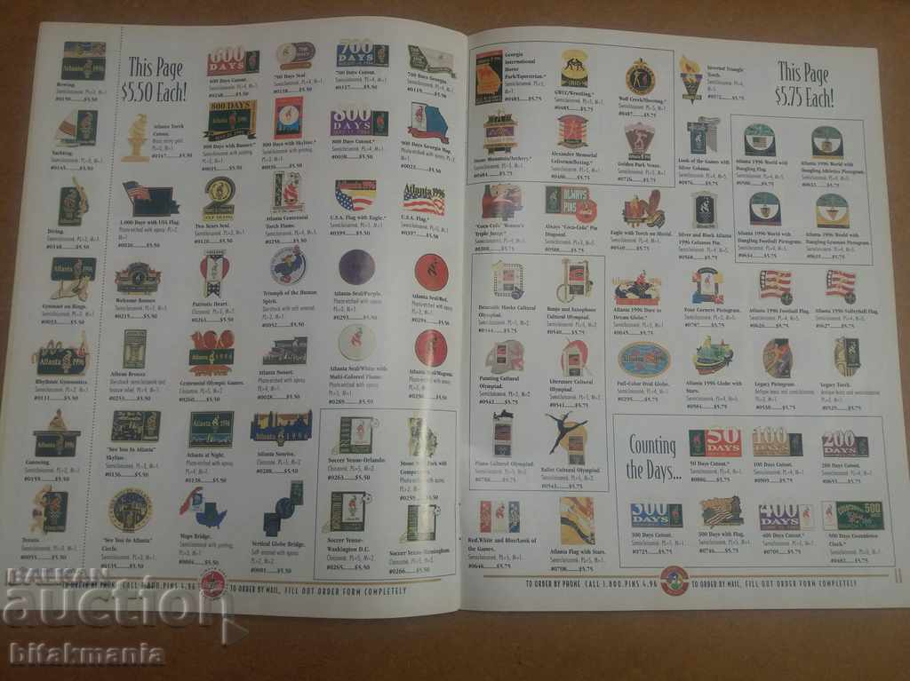 Magazines badges Olympics 1996 - read the auction carefully - 7