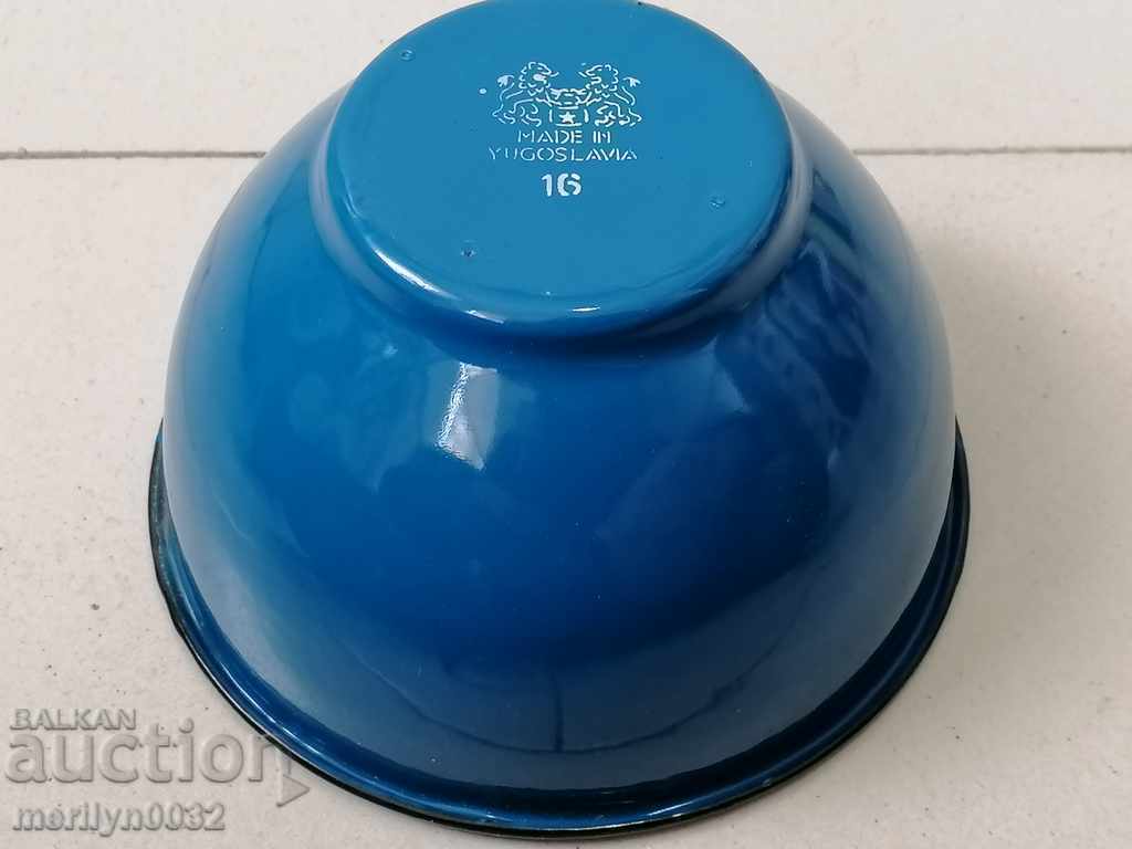 Auction Enameled bowl Ygoslavia dish with enamel, basin, basin Auction Enameled bowl Ygoslavia dish with enamel, basin, basin