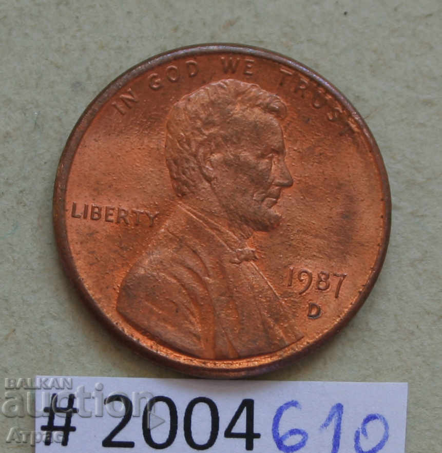 1 цент 1987 САЩ