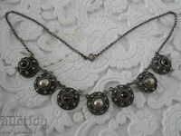 SILVER NECKLACE with NATURAL GARNET, SILVER 835, filigree