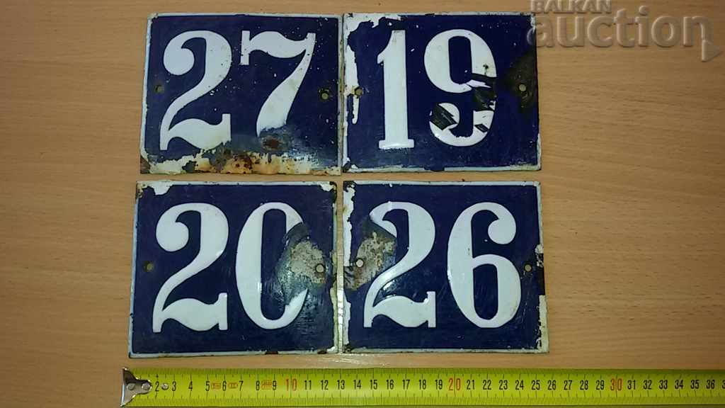 lot of old enameled numbers