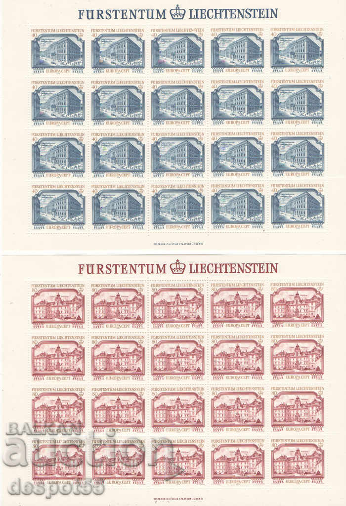 1978. Лихтенщайн. Европа - Монументални сгради. Блок-лист.