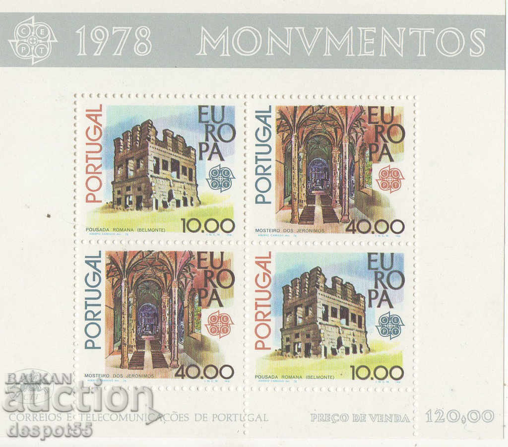 1978. Portugalia. Europa - Monumente.