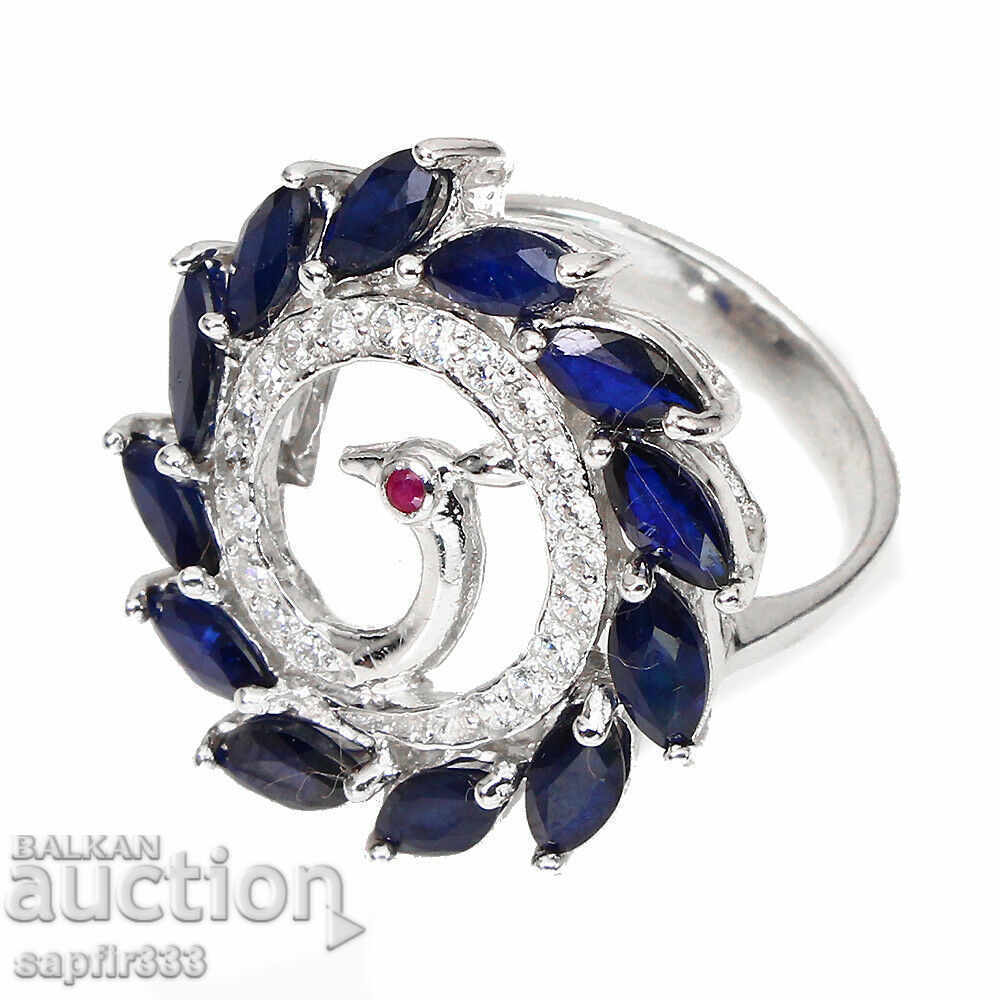 Auction LUXURY DESIGNER RING WITH NATURAL SAPPHIERS "Peacock" Auction LUXURY DESIGNER RING WITH NATURAL SAPPHIERS "Peacock"