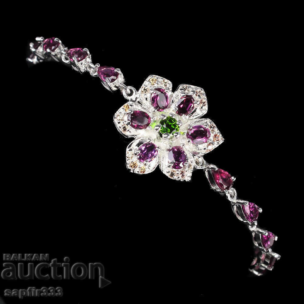 ΒΡΑΧΙΟΛΙ ΣΧΕΔΙΑΣΤΗ ΜΕ ΦΥΣΙΚΟΥΣ ΓΡΑΝΑΤΕΣ ΡΟΔΟΛΙΤΗ, ΖΑΦΕΙΡΑ με τιμή 427.00 BGN | € 218.32 ΒΡΑΧΙΟΛΙ ΣΧΕΔΙΑΣΤΗ ΜΕ ΦΥΣΙΚΟΥΣ ΓΡΑΝΑΤΕΣ ΡΟΔΟΛΙΤΗ, ΖΑΦΕΙΡΑ με τιμή 427.00 BGN | € 218.32