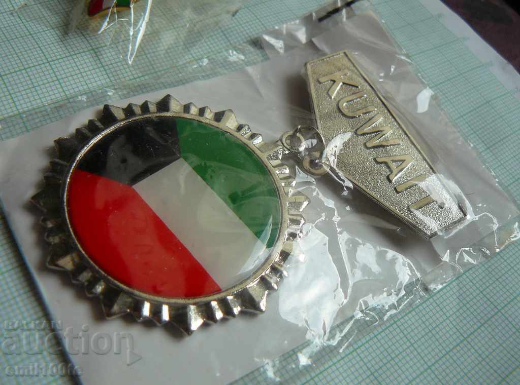 Auction Badge big flag of Kuwait + small meeting Bulgaria Kuwait Auction Badge big flag of Kuwait + small meeting Bulgaria Kuwait