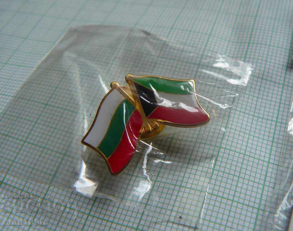 Badge big flag of Kuwait + small meeting Bulgaria Kuwait - 5 Badge big flag of Kuwait + small meeting Bulgaria Kuwait - 5